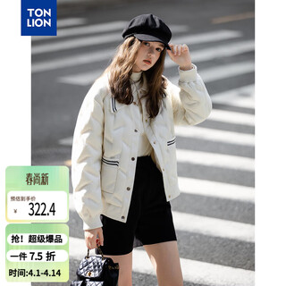 Tonlion 2025 winter women's lapel different material splicing small fragrance style short down jacket