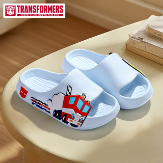 Transformers children's sandals, boys' slippers, car baby's summer indoor and outdoor anti-slip new eva flip-flops, blue 16, inner length 15.5cm, suitable for feet 14.5-15cm long