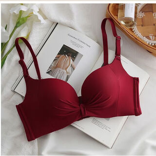 Triumph cat centaur year of the horse zodiac year red underwear wedding bride women thickened wireless small breast gathering sexy secondary breast retracting set burgundy single piece 70a 70/32ab (suitable for small breast gathering top thin and bottom thickness 2.5cm)
