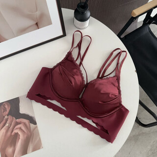 Triumph cat man's ben ming nian ropa interior sexy antiflacidez para mujer cubierta delgada pecho grande hace pequeños push-up sin cables conjunto de sujetador cómodo borgoña de una sola pieza 70a 32
