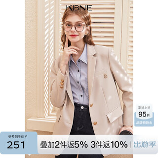 Kbne suit jacket for women small 2025 autumn new korean version slim casual this year's popular small suit beige l