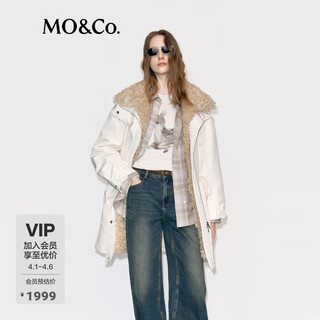 Mo&co. down jacket 90 duck down windproof and breathable light and warm roaming series moanke beige xs /155