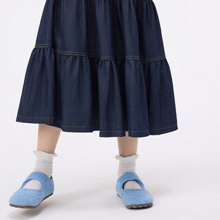 Xiaoyinman children's clothing girls' loose wide a-line skirt 26 mid-summer big children's soft denim comfortable and breathable long skirt