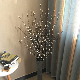 Gypsophila simulated dried bouquet living room floor-standing decorative flowers tv cabinet european style ornaments wedding floral set liter white 10 branches