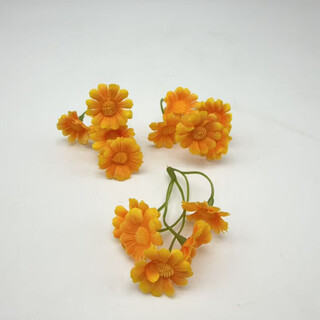 Yaowanxisen series of simulated small bunches of plastic flowers diy straw hat decoration silk flowers fake flowers handmade garland material dried flowers orange x2