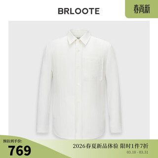 Brloote shopping mall same style men's jacket lyser linen moisture absorbent breathable shirt style slightly dropped shoulder loose jacket men white s (165/88a)