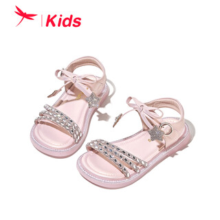 Red dragonfly girls shoes 2026 summer children's sandals princess shoes soft sole girls crystal sandals q62bl045 pink 29