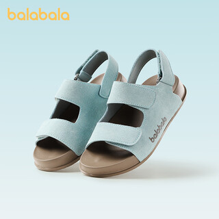 Balabala children's sandals summer outerwear boys sports girls beach shoes girls medium and large children velcro boken sandals sea salt mint blue 35 inner length 23cm (230) suitable for 35 feet