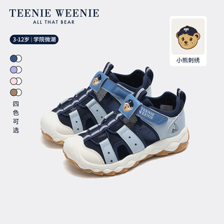 Teenie weenie bear sports sandals 26 summer boys and girls beach toe sandals river shoes tw6706011 navy blue 25