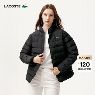 Lacoste french crocodile women's autumn and winter fashion trend stand collar short jacket down jacket women | bf5482 031/black m 38/165