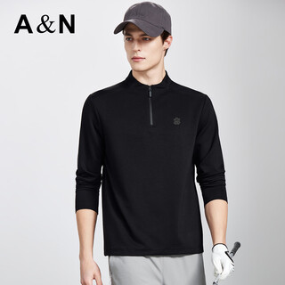 Antonio 26 new spring and summer half-zip sweatshirt men's casual long-sleeved t-shirt for young and middle-aged people breathable and comfortable bottoming shirt