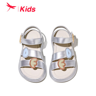 Red dragonfly girls shoes 2026 summer children's sandals princess shoes girls soft sole breathable sandals q62bl008 silver 31