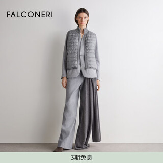 Falconeri spring and summer new product women's double-sided stand collar short slim sleeveless down vest dcca105 light gray-8984 xs