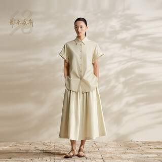 Ordos 1980 100% cotton relaxed casual women's commuter short-sleeved shirt 26 summer new products mikaqi xs 155/76a