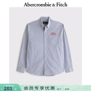 Abercrombie & fitch american commuter high-end poplin comfortable striped long-sleeved shirt 25 autumn and winter men's wear 125-5223 indigo xs (170/84a)