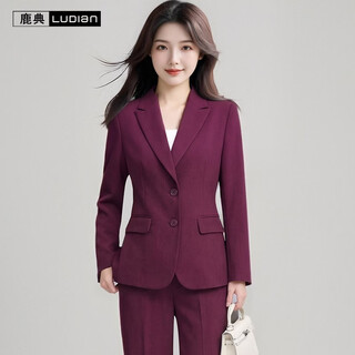 Ludian формальный пригородный костюм с длинными рукавами для женщин, весна и осень, новый дизайн, повседневный костюм, топ пурпурного цвета xl