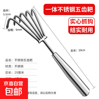 Небольшие грабли из нержавеющей стали, двухзубый инструмент для разрыхления почвы для бонсай, домашний балкон, пересадка горшечных растений, садовый инструмент для прополки цветов, смелые грабли из нержавеющей стали с пятью зубьями