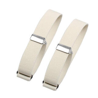 Lan laimei men's shirt sleeve cuffs, suit sleeve fixers, anti-slip clips, women's cuff drawstrings, cuff tightening device, 2cm milky white, 2 pairs (other colors can be remarked)