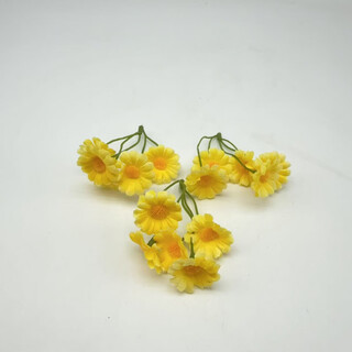 Yao wan xi sen simulation small bunch of plastic flowers diy straw hat decoration silk flowers fake flowers handmade garland material dried flowers yellow x2