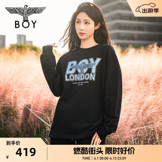 Boy london magic eagle tide couple spring trendy sweatshirt light-changing printed loose top n03910 black m