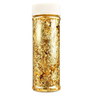 Ying'e new 2g gold foil paper cake decoration baked ice cream 24k2g gold foil fragments mousse pastry silver foil manicure gold foil 1 bottle plus tweezers