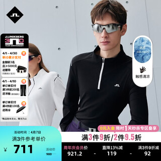 J.lindeberg shopping mall same style spring new men's cool couple slim zipper stand collar sports casual sweatshirt 526133006 rpr black l