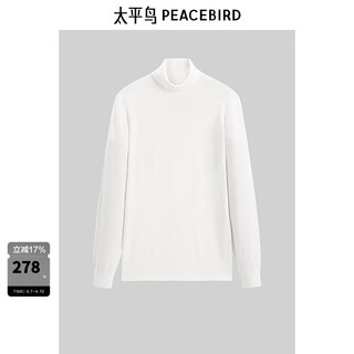 Peacebird men's winter white turtleneck sweater men's b1ege4603 white 1 xl