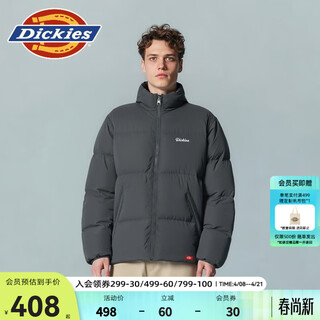 Dickies men's cotton coat winter loose stand-up collar fashion trend simple warm casual thickened bread coat dk0a88an dark gray l
