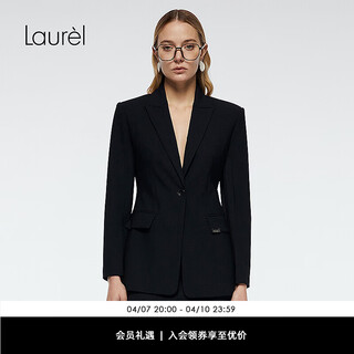 Laurèl【绵羊毛】新款立裁修身收腰西装女LWD363T00700 经典黑 L