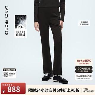 Langzi holdobagi white goose down retro slightly flared down pants high-end winter new style for women black m