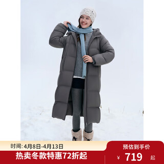 Single bundle women's clothing, milky down, long and short three-proof down jacket, slimming 2025 winter new jacket, haze gray (long) m (size 1)