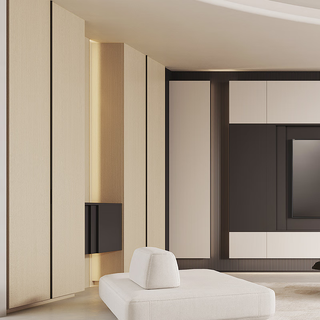 Mengtian woodwork whole house customized tv cabinet corner cloakroom overall customized cloakroom cabinet xinshang series customized prepayment (please consult customer service before bidding)