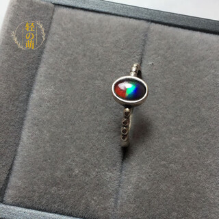 Qingmeng canada's new other/other natural crystal/semi-precious gold ring ammolite stone ring