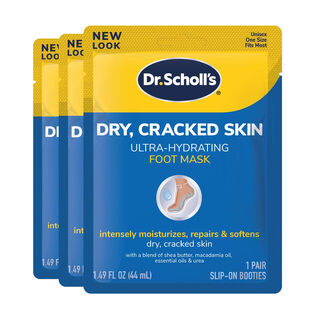 Dr. scholl's ultra moisturizing foot mask 3 pack moisturizes, repairs and softens rough, dry skin