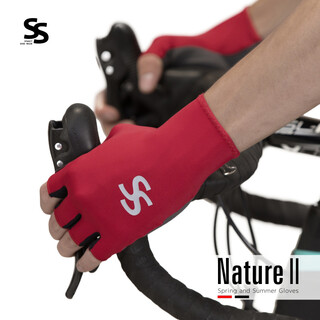 Sparkle cycling gloves half-finger men's breathable mountain road cycling gloves short-finger women's nature rio red l