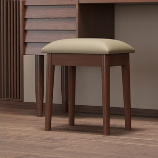 You fuyin makeup chair solid wood makeup bedroom new chinese style minimalist dressing table stool home dining table living room coffee table stool changing shoe square walnut color