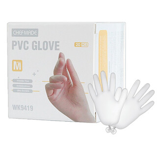 Disposable pvc gloves for learning kitchen, kitchen food catering housework cleaning gloves, barbecue crayfish baking cake tools, 20 pieces wk9419