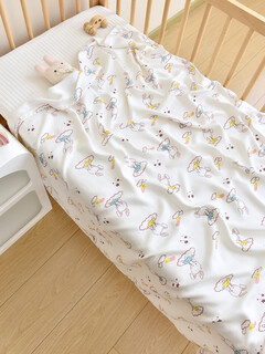 Newborn baby bamboo fiber blanket summer baby cool ice silk blanket thin kindergarten children air-conditioned quilt fairy rabbit 110130cm