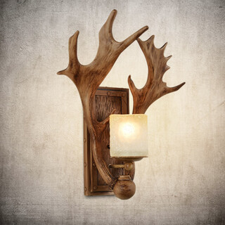 Shusheng european wall lamp indoor foyer nordic retro industrial style deer antler lamp personalized creative living room aisle american antique deer head decoration b3039 primary color