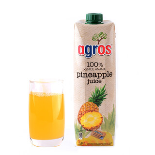 Agros imported from greece fruit juice drink family size pineapple juice 1l