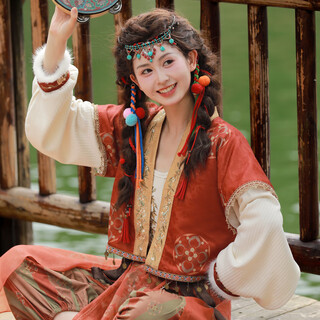 Mori girl tribe oriental simple luxury style ethnic style embroidered skirt cardigan new chinese suit early autumn new women's clothing outerwear (single piece) s