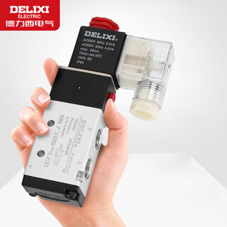 Delixi electric solenoid valve pneumatic solenoid control valve ac220v coil dc24v reversing air valve single electric control two-position five-way 4v210-08 dc 24v