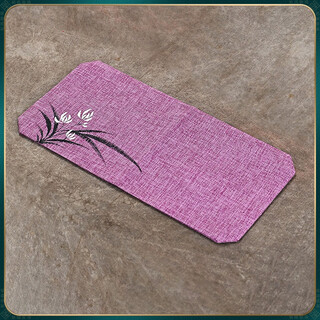 Songfengwuming fabric dry tea mat small table flag chinese zen absorbent cloth mat tea ceremony accessories tea table mat cotton and linen tea towel tea mat chinese style small tea mat-orchid-pink 37x18cm