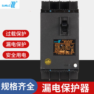 珠江广东电气电工DZ15LE-100/4901塑壳漏电保护断路器100A 40A 4p