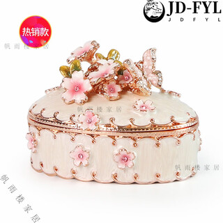 Fantasy high-end light luxury export russian enamel jewelry box osewaya japanese picals jewelry box sakura male oval cherry blossom box-pink original uchimura
