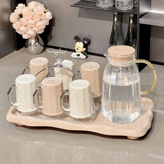 Qipai home water cup set, living room hospitality cup, kettle, cup, moving to new home, wedding gift, high-end practical tea set, high-end water set 9-piece set 1196 gift box