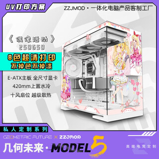 几何未来Model5 M5游戏电脑台式主机箱360水冷/E-ATX主板/TypeC/白色 黑色 二次元主题机箱私人定制 UV打印 M5·250650-偶像活动【白机箱定制】