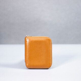 Second-hand 90% new hermes hermes golden brown short women's wallet card holder coin purse women's bag