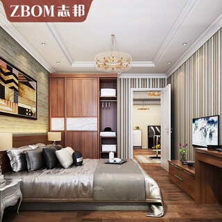 Zhibang whole house customization simple chinese solid wood wardrobe custom sliding door wooden wardrobe large wardrobe bedside table tv cabinet chinese solid wood wardrobe bed projection square