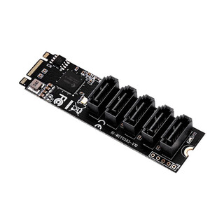 Lekuo m2 to sata3 expansion card m.2nvme to sata3.0 solid state drive adapter card 5-port sata expansion card jmb585 chip bare card without cable